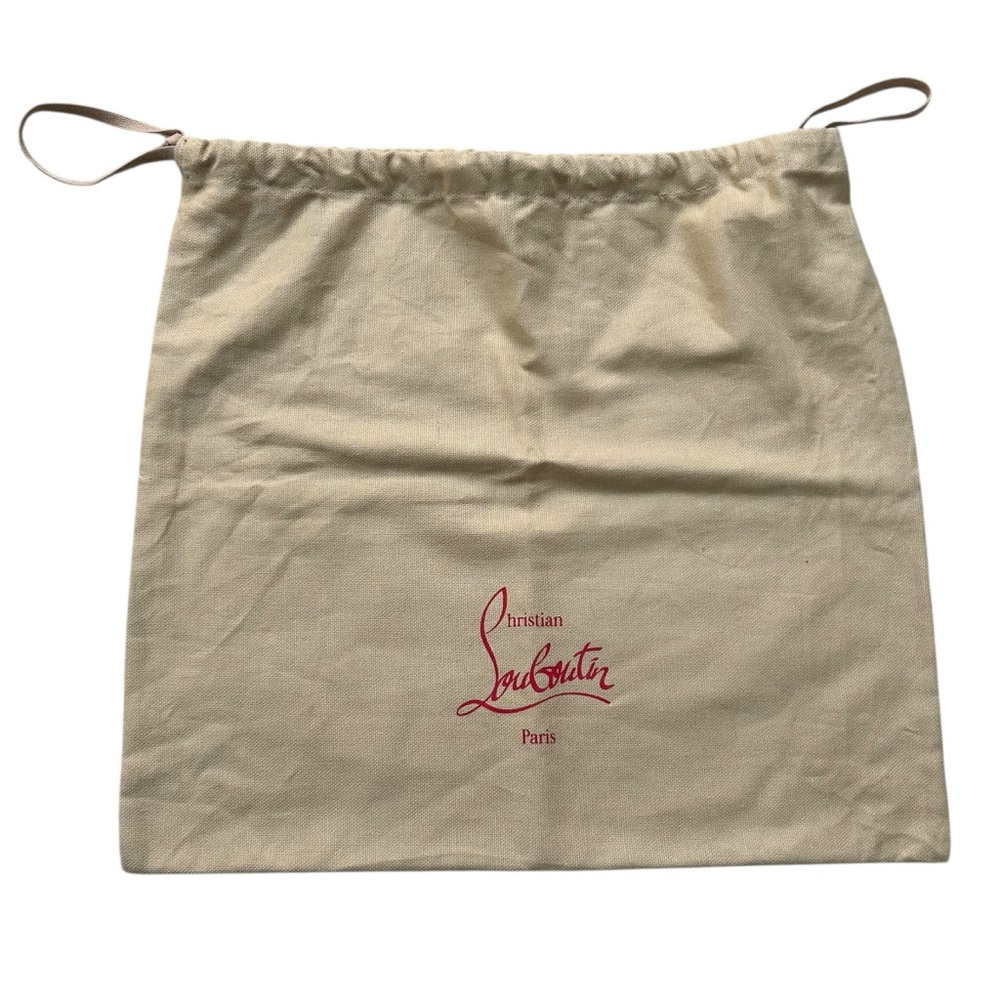 NEW Beige Tan Cotton Christian Louboutin drawstring dust bag 15x14